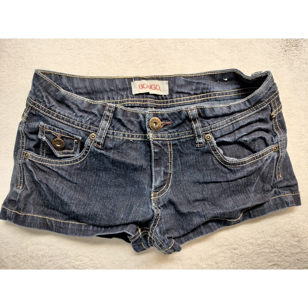 Bongo jean shorts 3 booty shorty juniors denim stretch embroidered dark wash